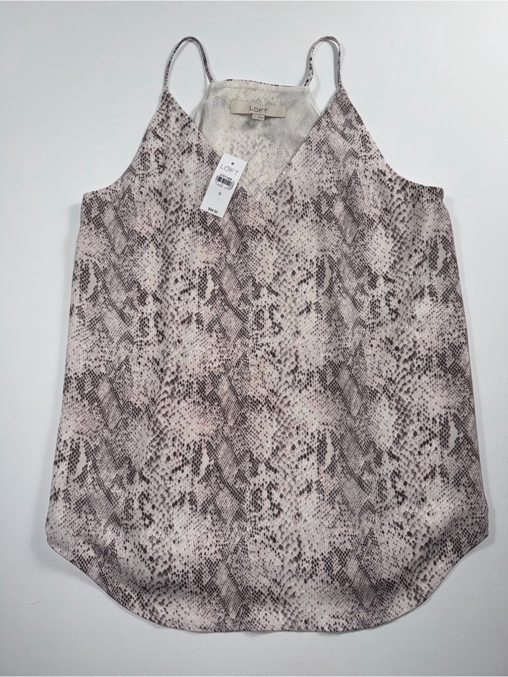 LOFT Snakeskin Print Cami Tank NWT Small Neutral Animal Print Flowy Date Night